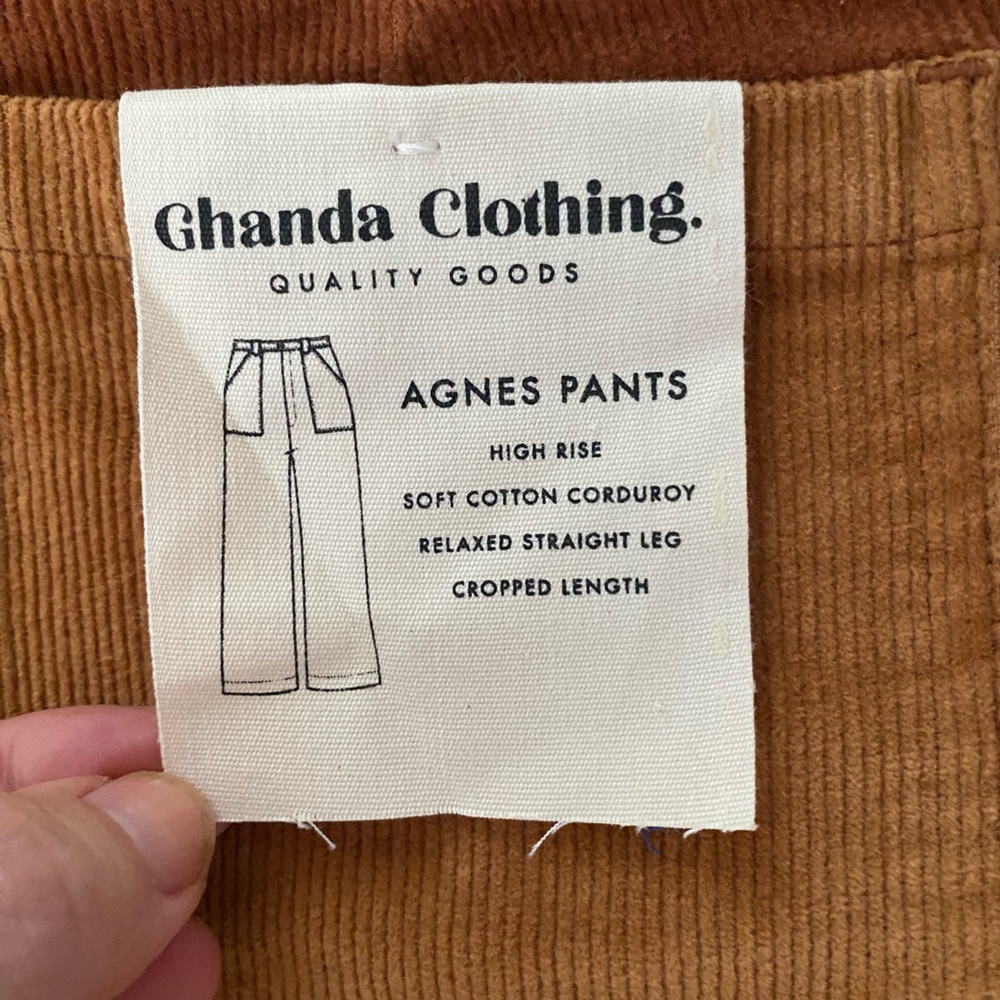 Corduroy High-Waist Patch Front Pants - Brown - Picture 13 of 13